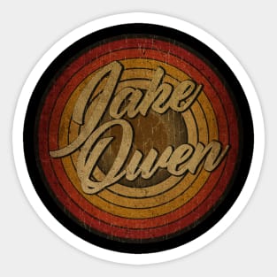 arjunthemaniac,circle vintage retro faded Jake Owen Sticker